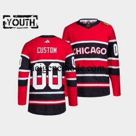 Kinder Chicago Blackhawks CUSTOM Eishockey Trikot Adidas 2022-2023 Reverse Retro Rot Authentic